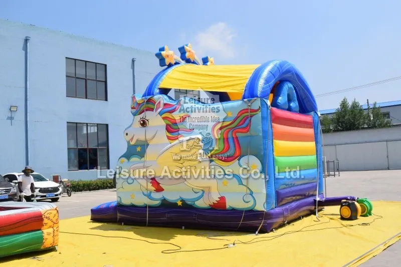 Super Inflatable Bouncy Castles Unicorn Rainbow
